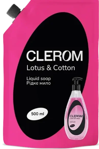 Clerom рідке мило дой-пак 500млLotus and Cotton